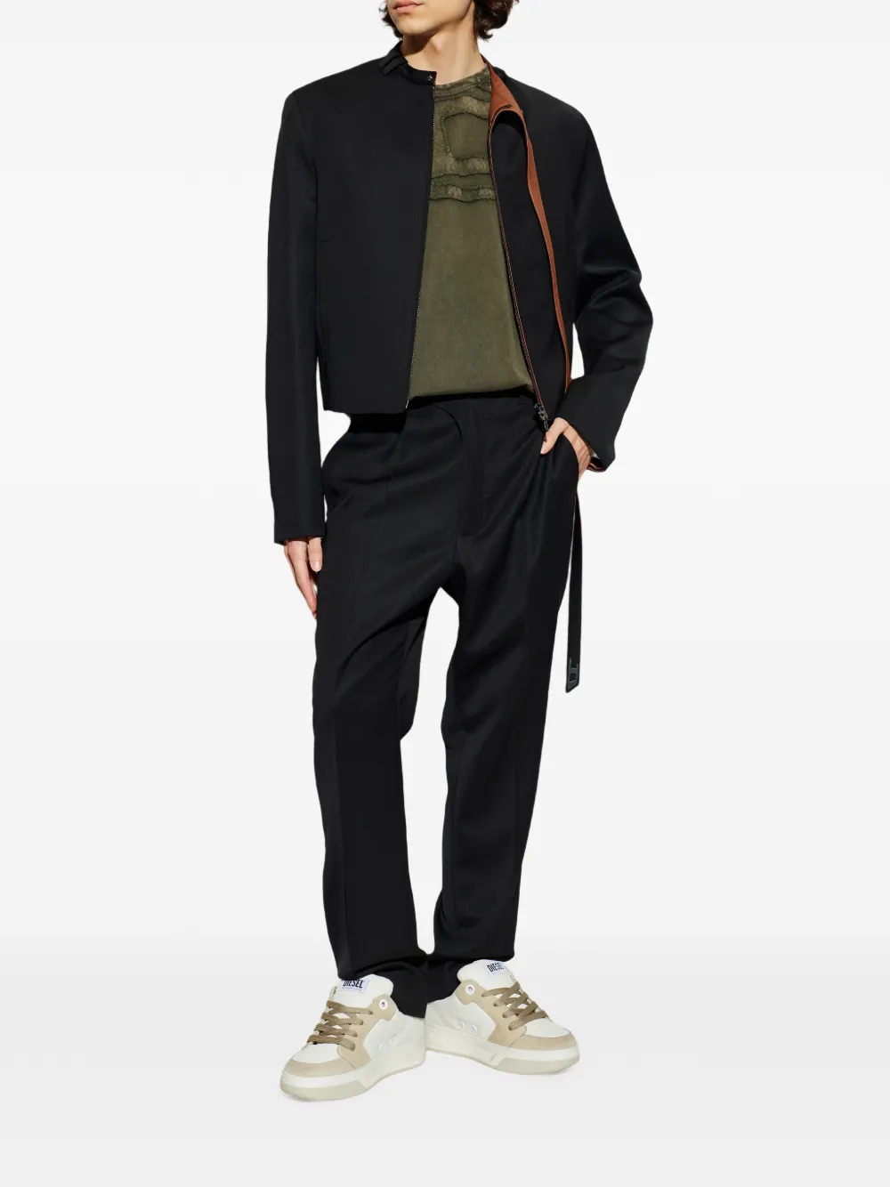panelled low sneakers