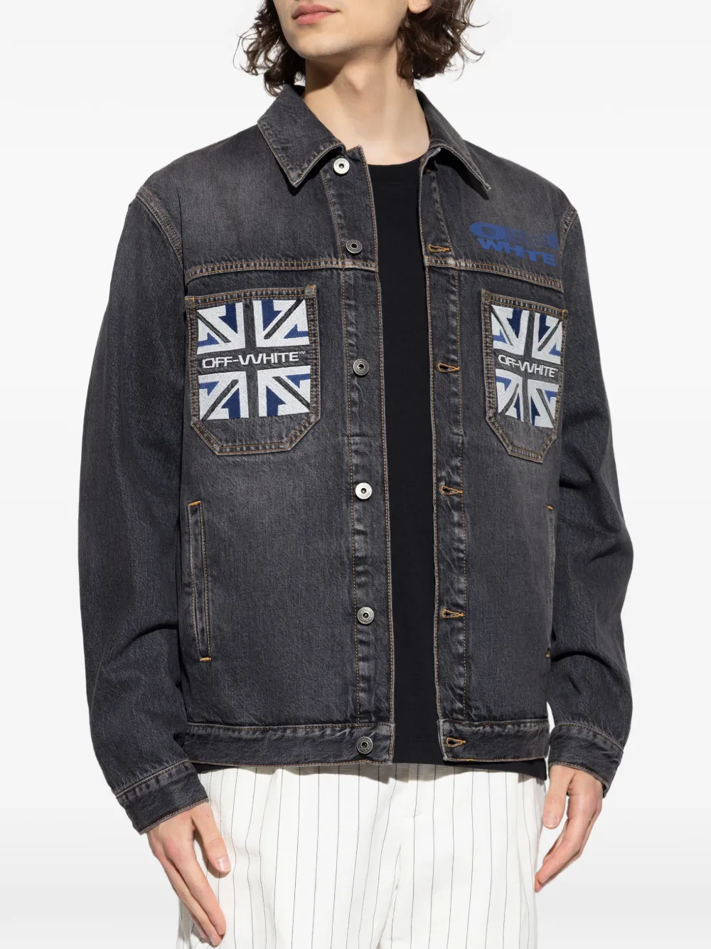 flag-patch cotton jacket