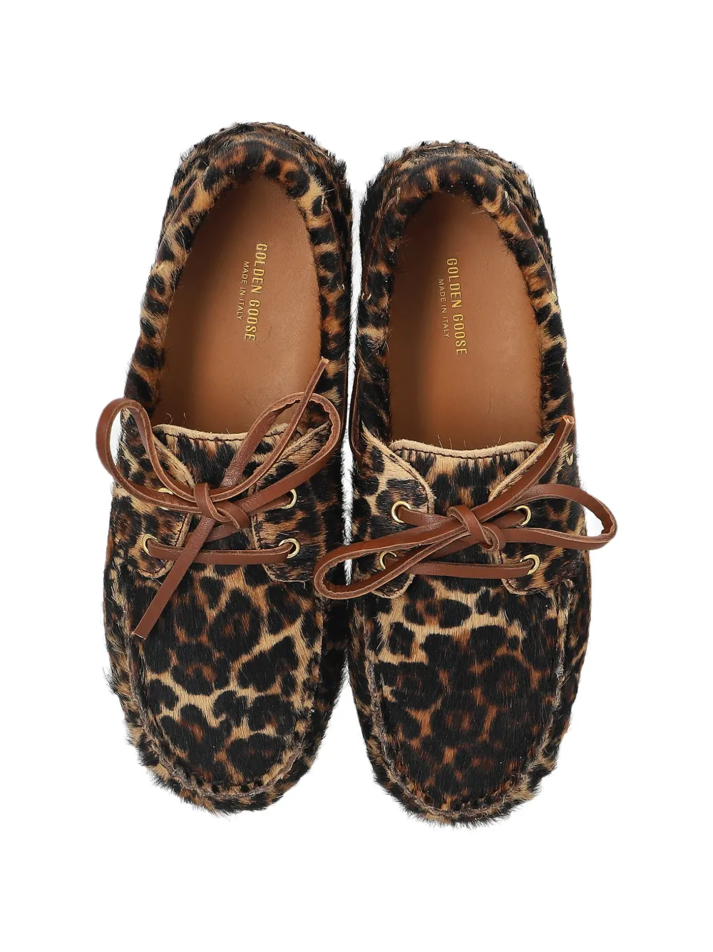 Golden Goose Kids Veterschoenen met luipaardprint Bruin