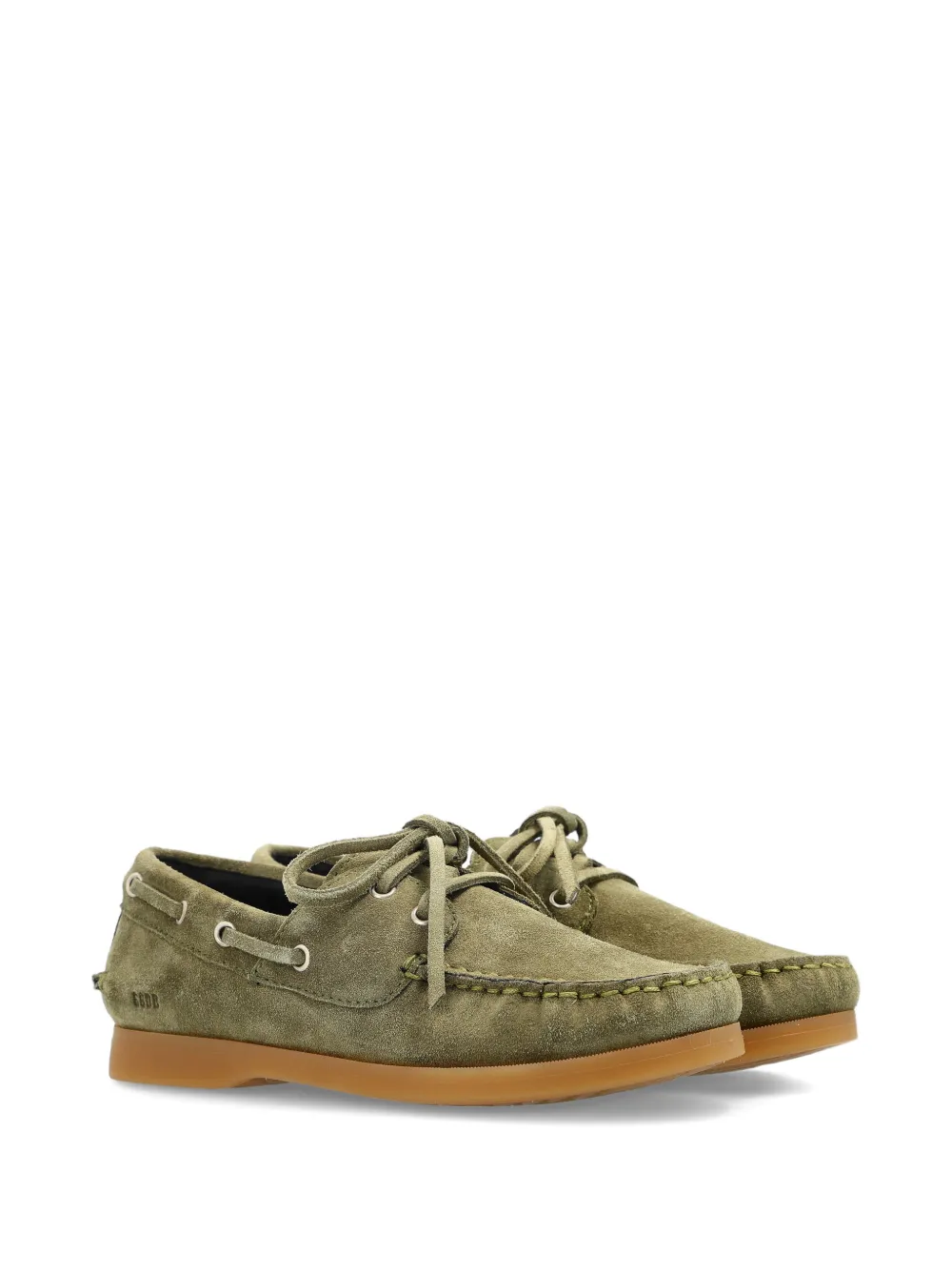 Golden Goose Kids lace-up suede boat shoes - Verde