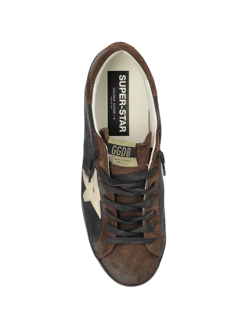 Golden Goose Super-Star leren sneakers met vlakken Zwart