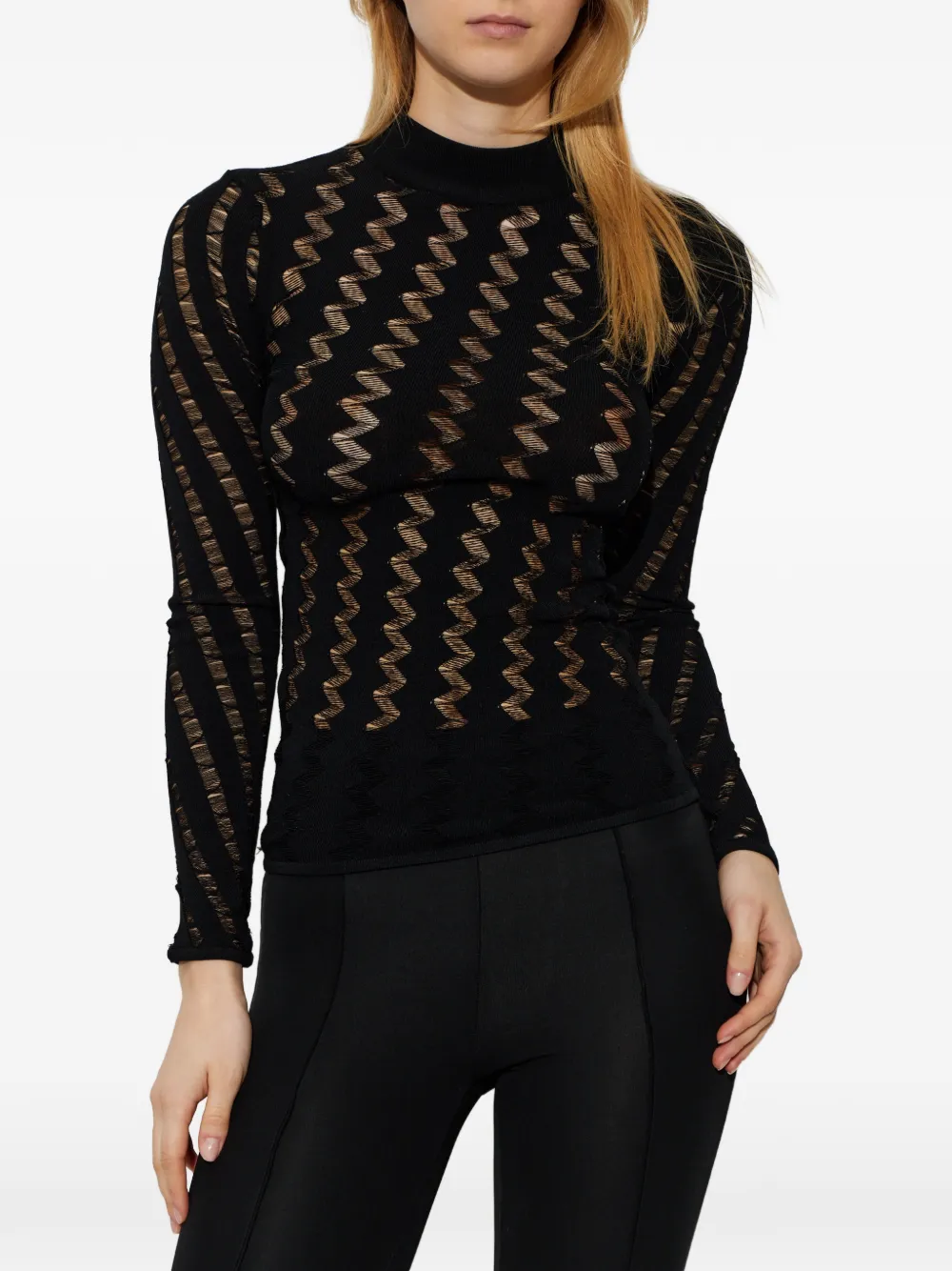  Iro Aliona Zig-zag Sweater - Black 
