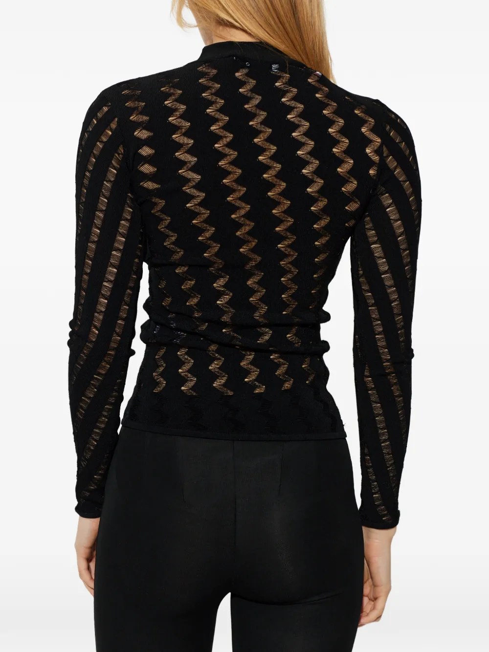 IRO Aliona trui met zigzag-patroon Zwart