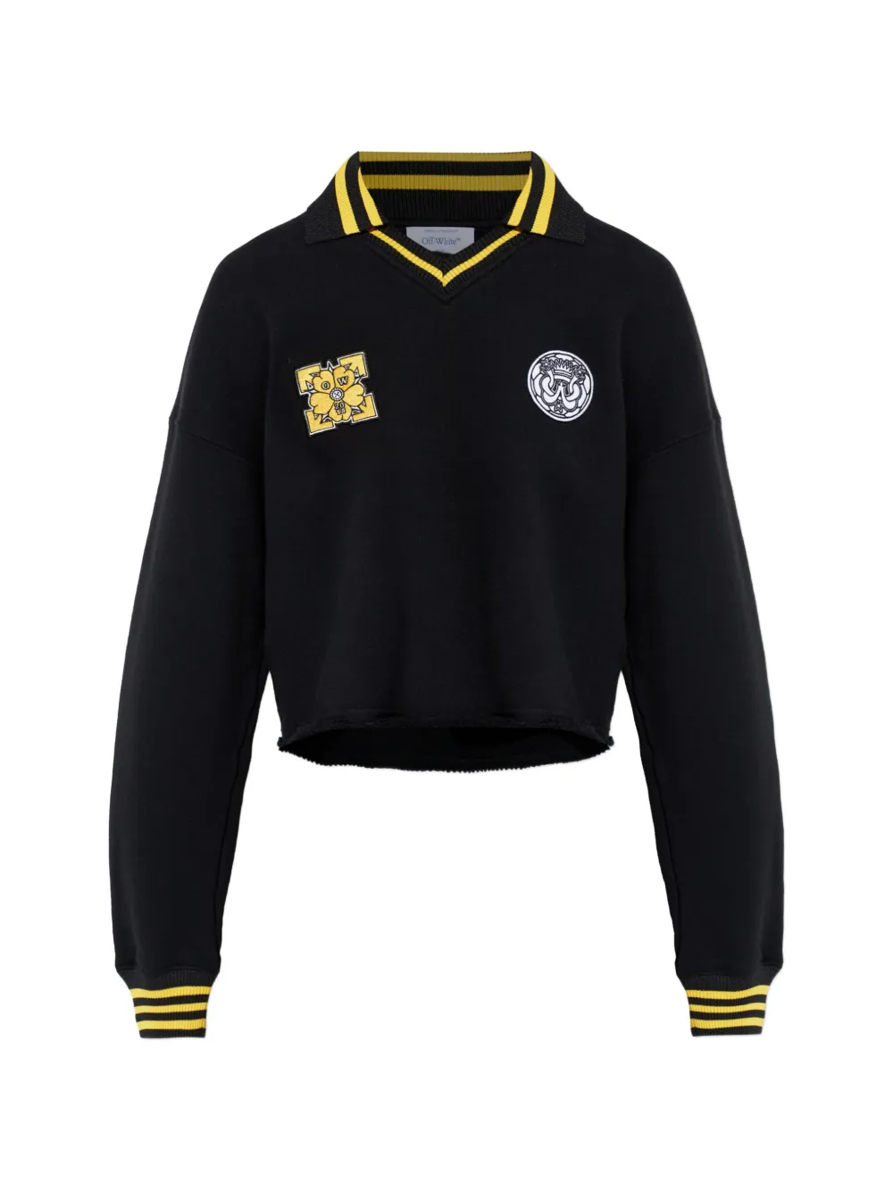 Off-White appliqué-detail cropped jumper - Nero