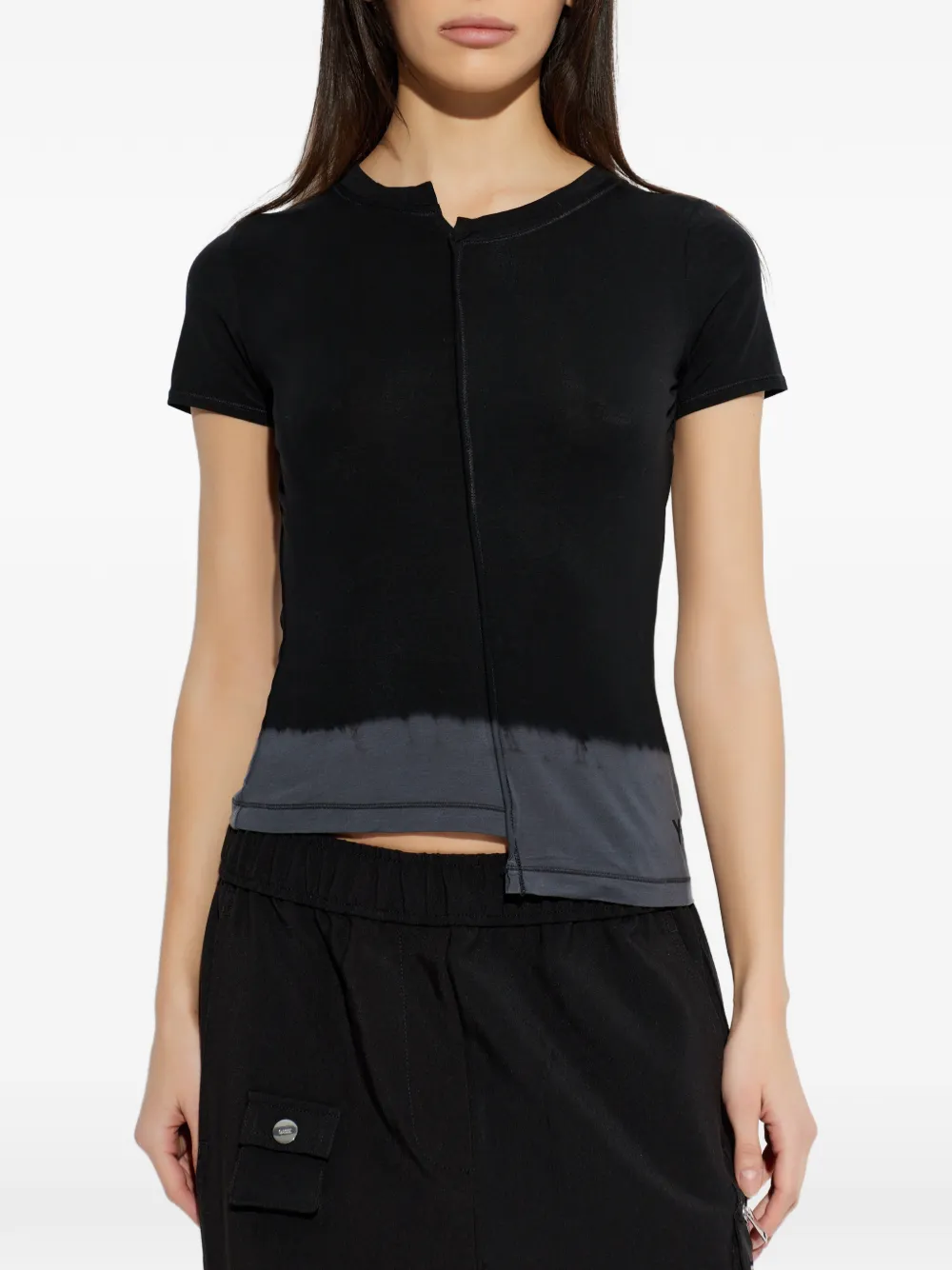  Y-3 Dip-dye Panelled T-shirt - Black 