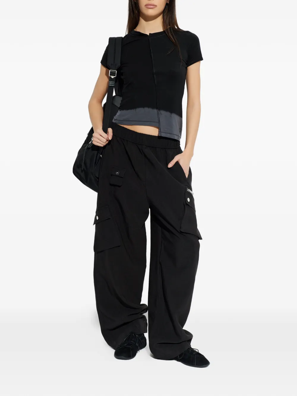  Y-3 Dip-dye Panelled T-shirt - Black 