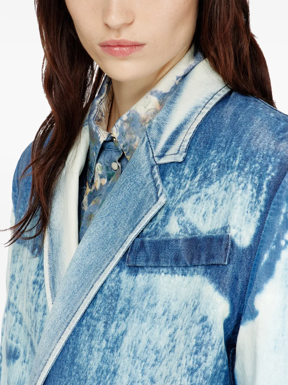 Diesel Jas met dubbele rij knopen en zak Blauw