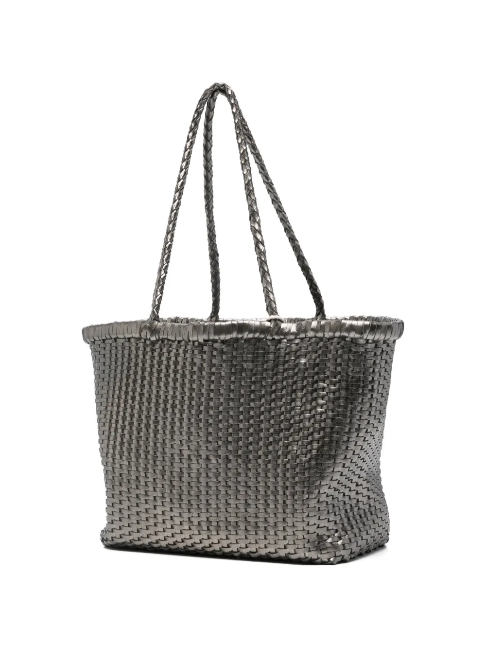  Dragon Diffusion Small Grace Basket Woven Braided Tote Bag - Grey 