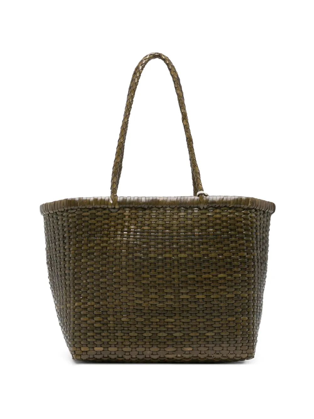 DRAGON DIFFUSION small Grace Basket woven tote bag - Verde