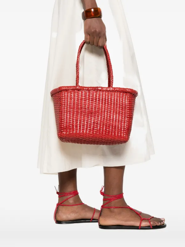 DRAGON DIFFUSION Small Grace Basket Woven Tote Bag | Red | FARFETCH CA