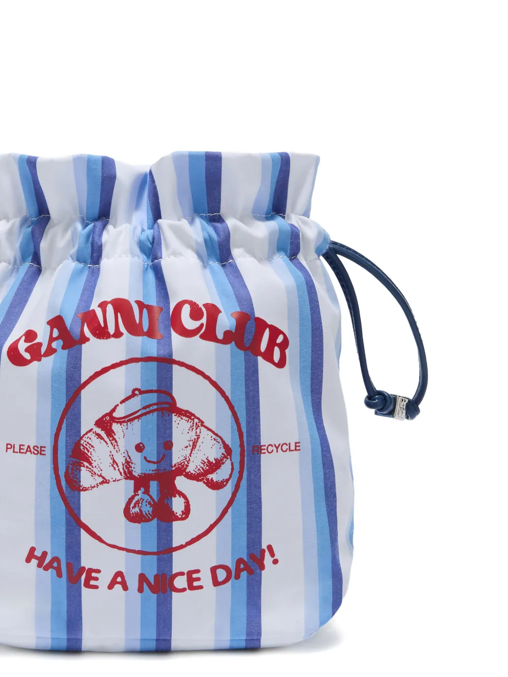  Ganni Sac Seau Club à Rayures - Blanc 