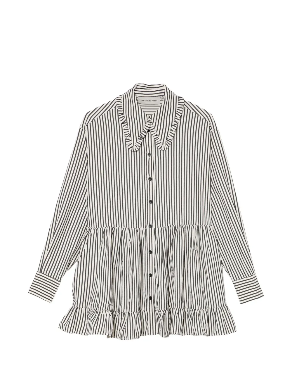 The Ragged Priest Charm Stripe mini shirt dress - Bianco