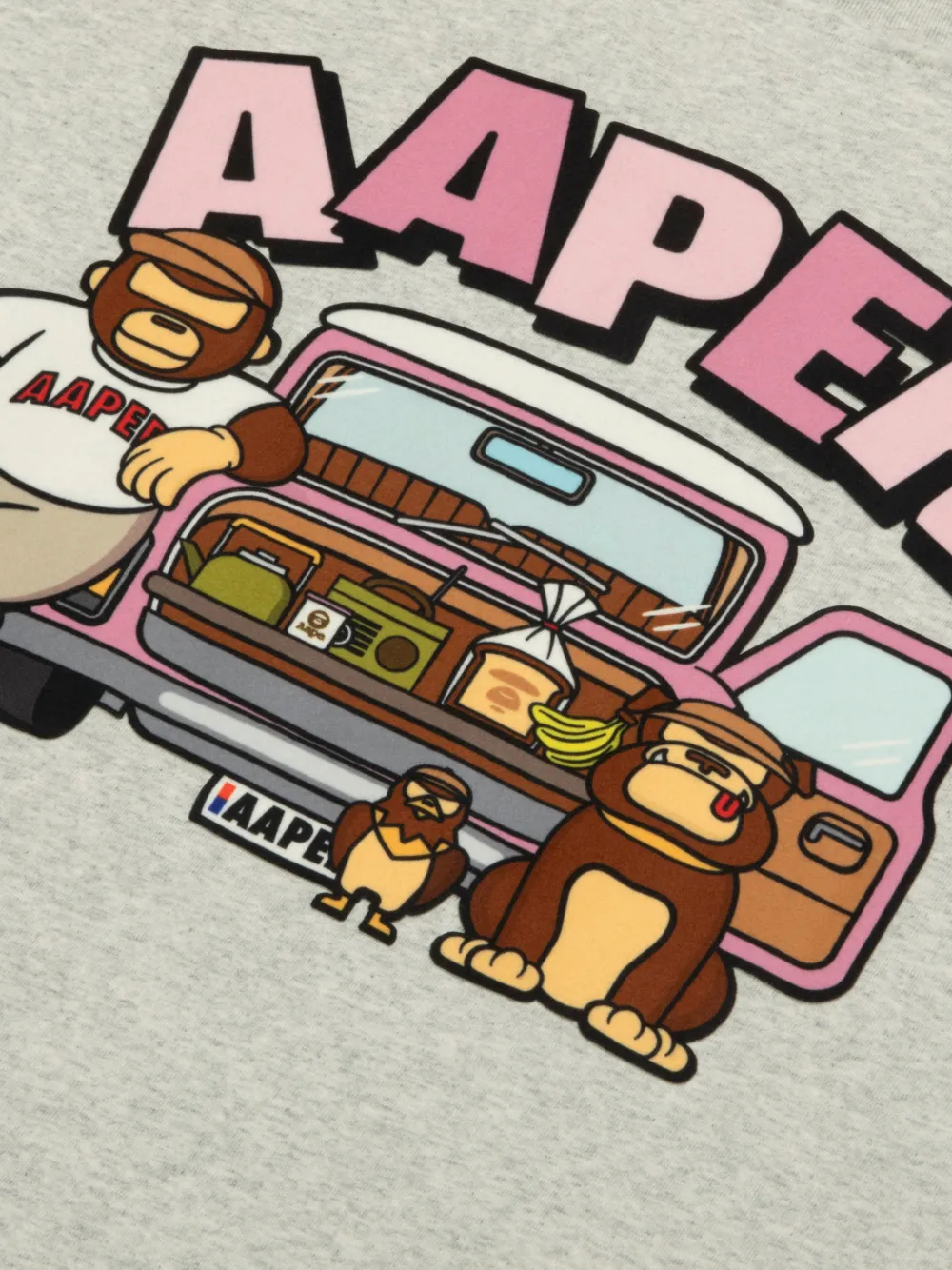 AAPE BY *A BATHING APE T-shirt met grafische print Grijs
