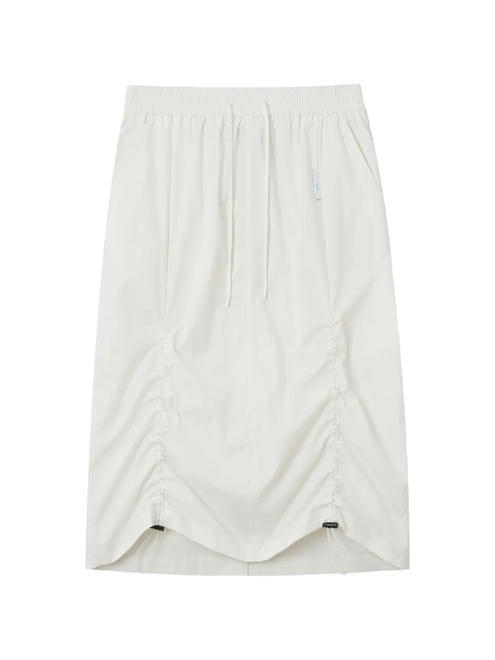 izzue Geraffter Midirock mit Kordelzug - Weiß