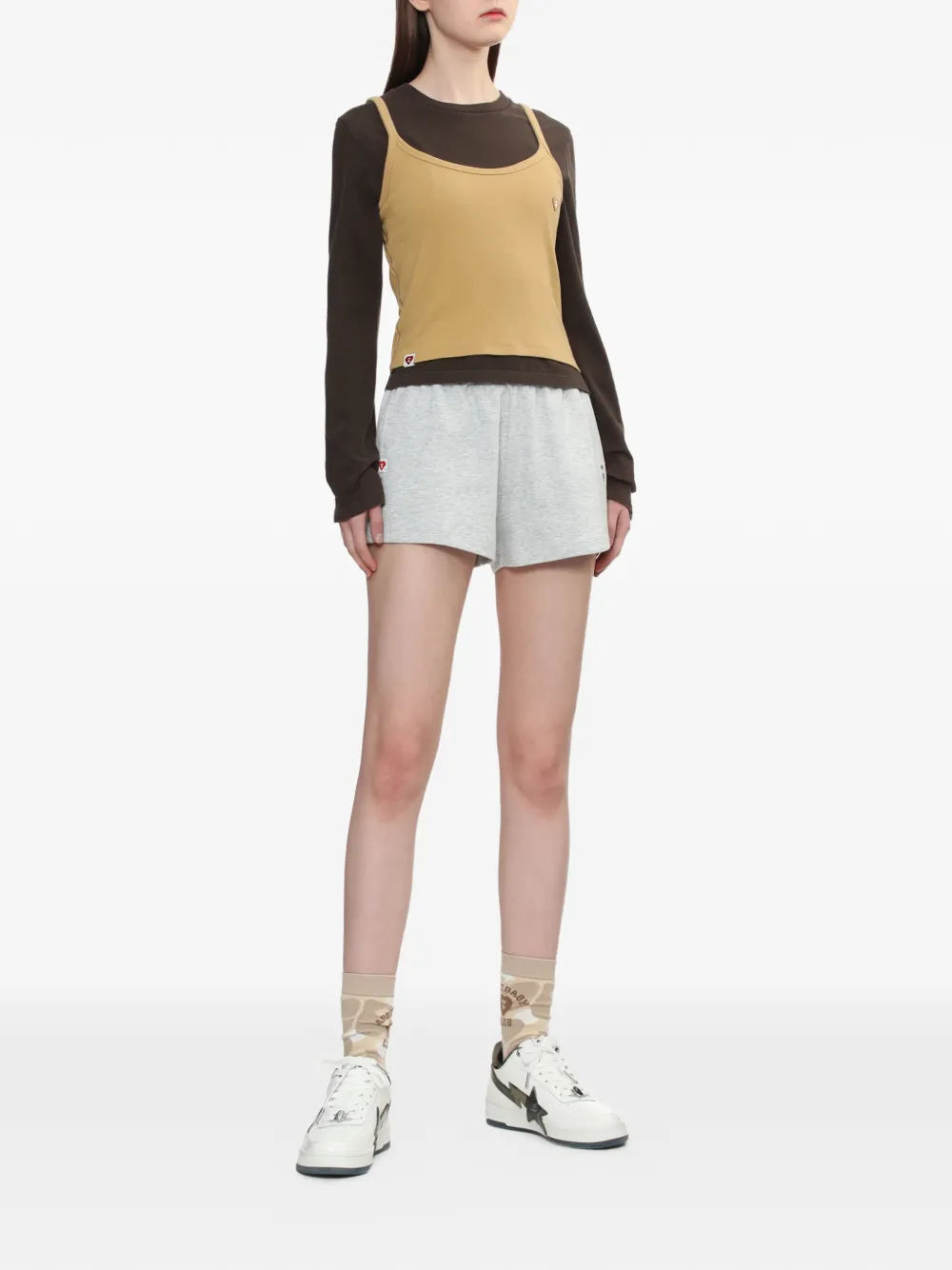  Apee™ By *a Bathing Ape® Heart-motif Top - Neutrals 