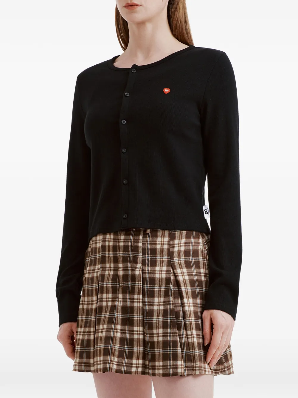  Chocoolate Heart-detail Cardigan Set - Black 
