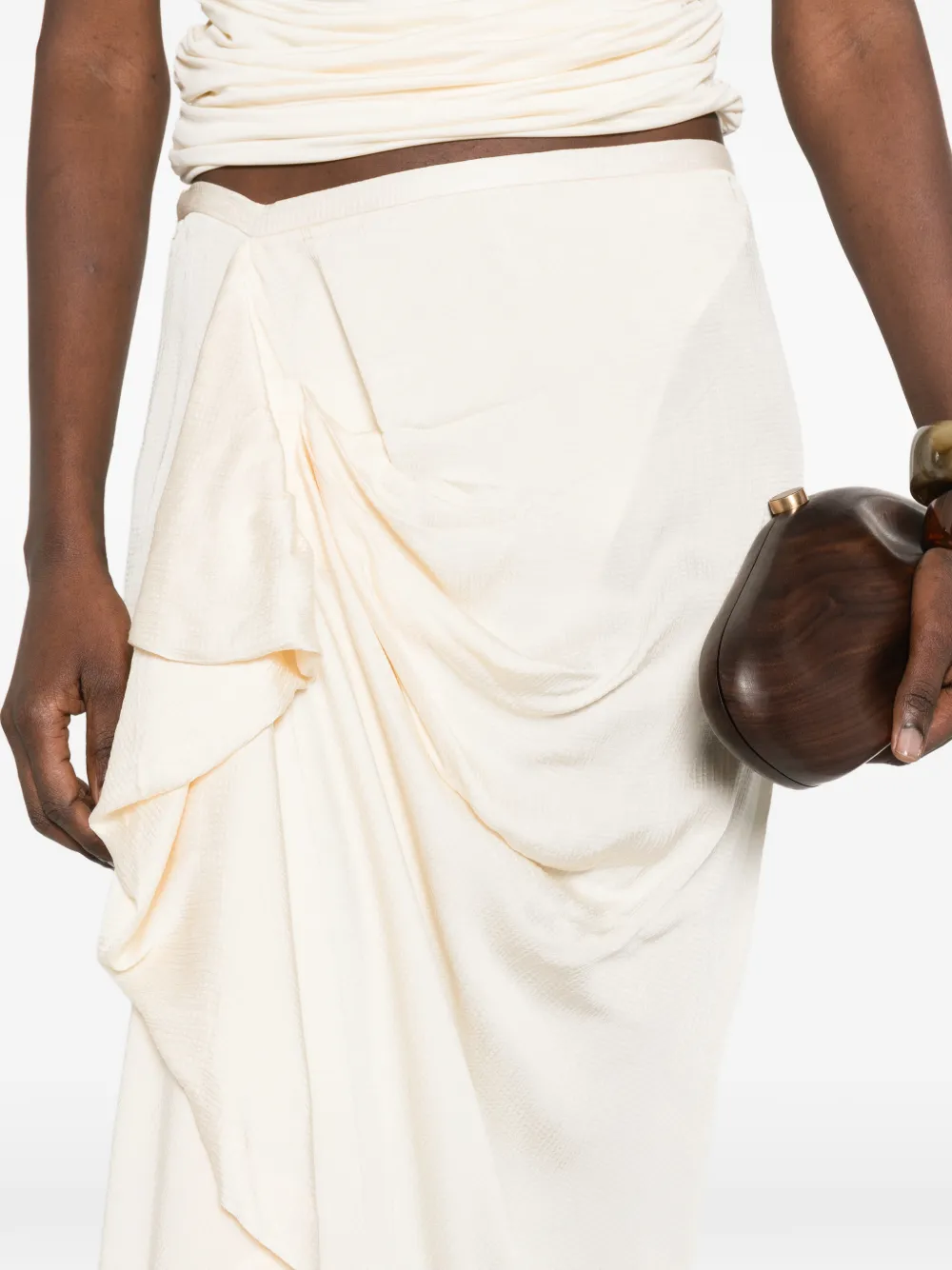 BONDI BORN Gedrapeerde maxi-rok Beige
