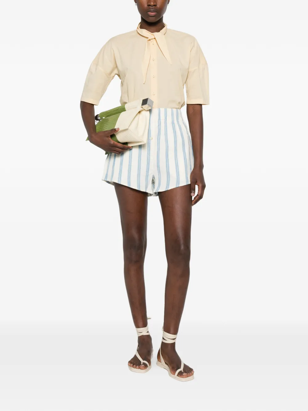  Bondi Born Striped Shorts - White 