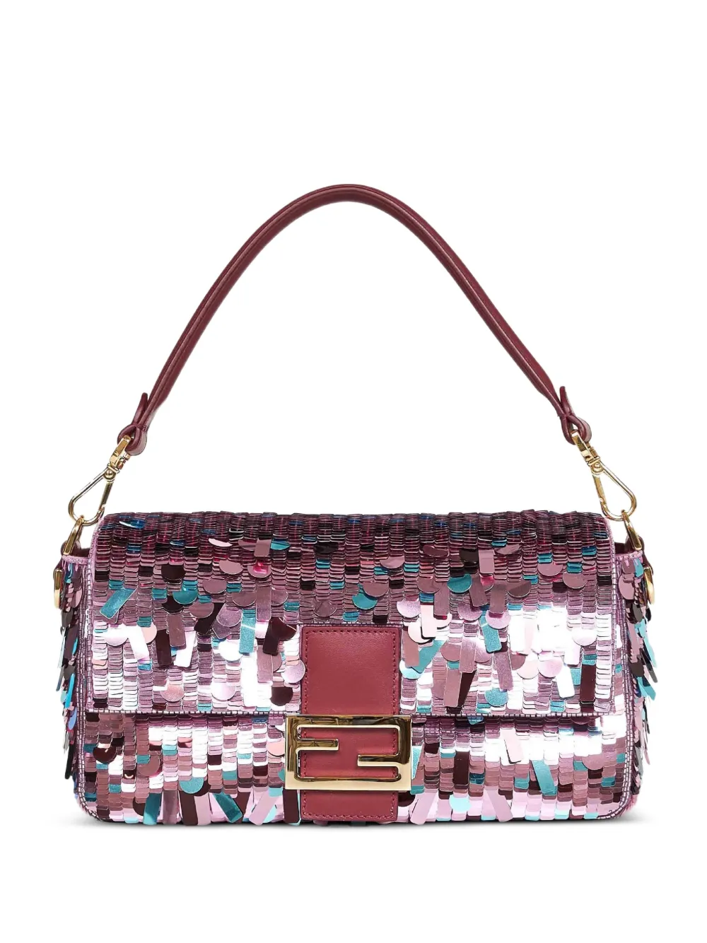 FENDI Baguette sequin-embroidered shoulder bag - Rosa