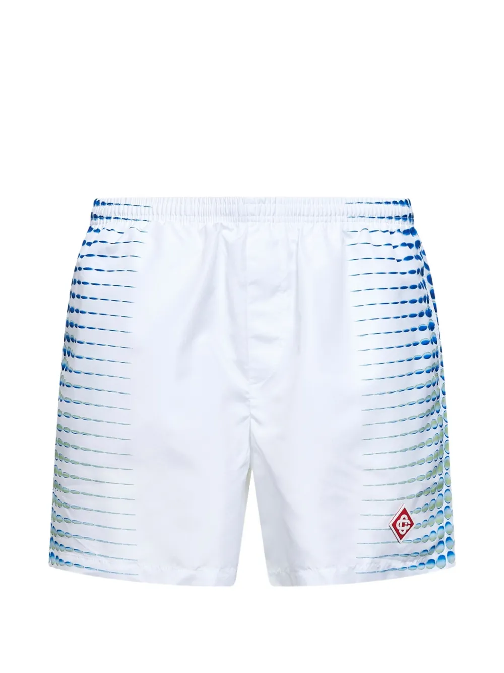 Casablanca elastic-waist logo-patch shorts - Bianco