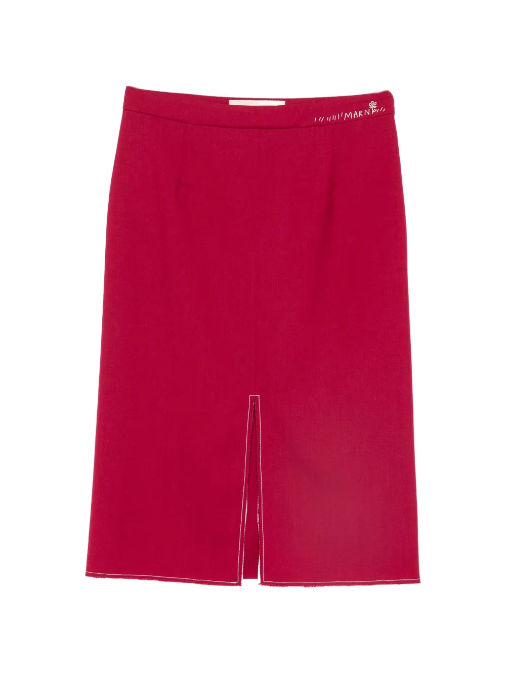 Marni split-hem midi skirt - Rosso