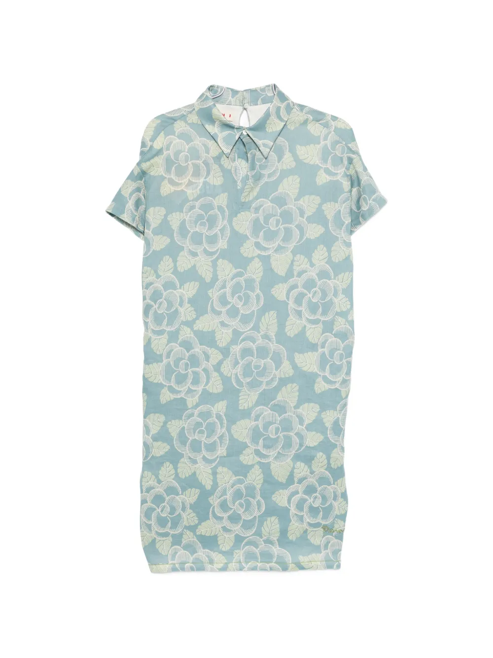 Marni floral collar dress - Blu