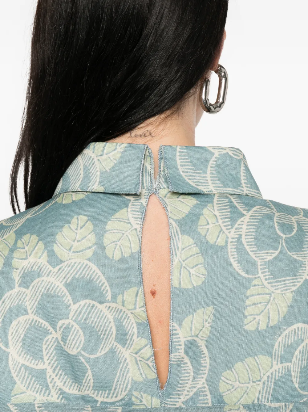 Marni Jurk met bloemenprint en kraag Blauw
