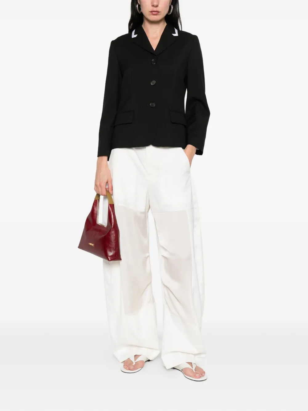 Marni Long Sleeve Wool Jacket - Grey 