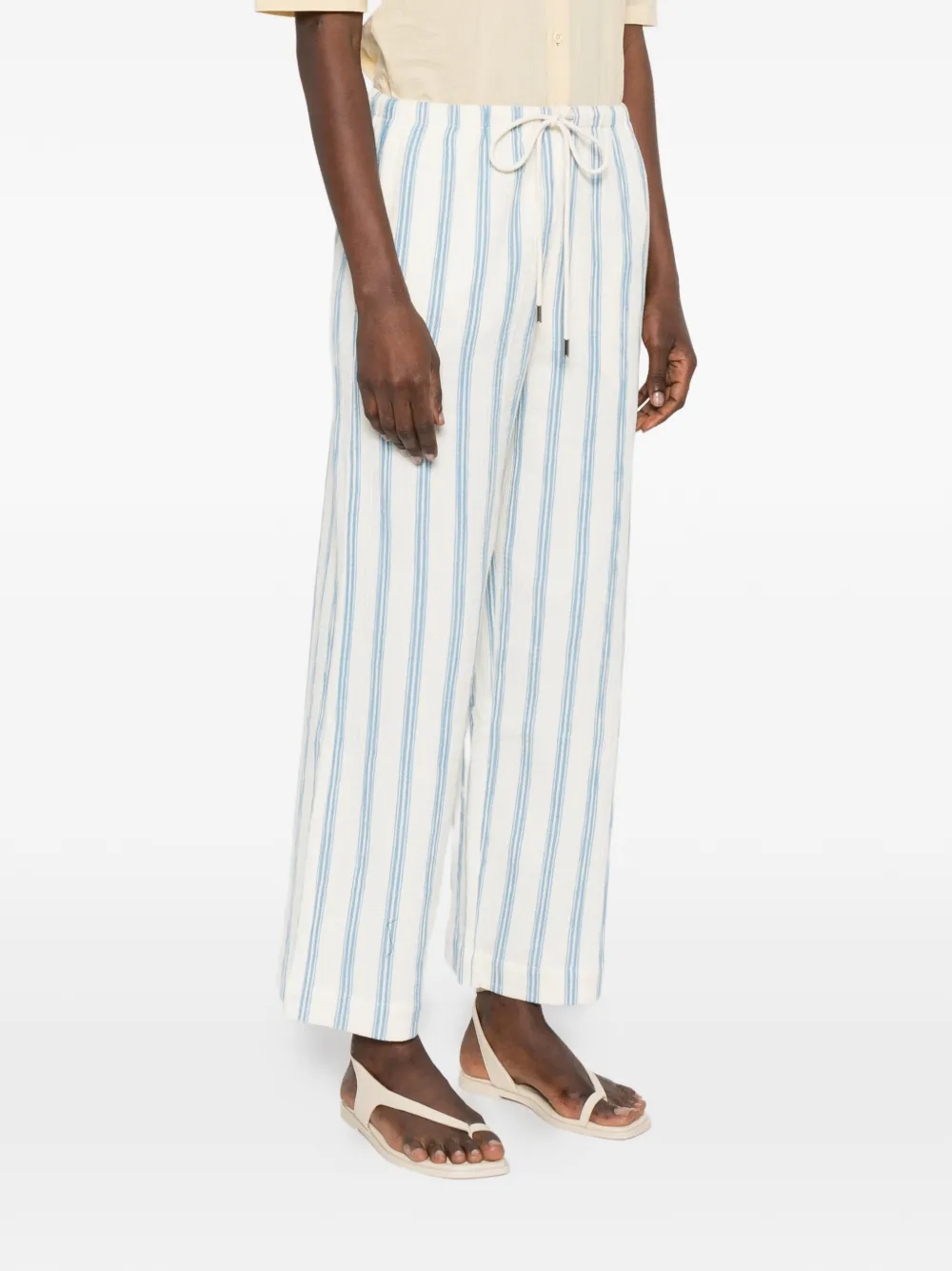 Bondi Born Striped Drawstring Trousers - White 