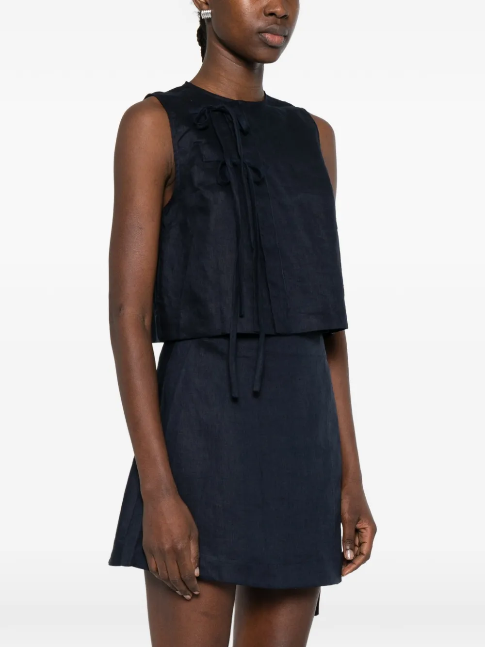  Bondi Born Tie Detail Sleeveless Top - Blue 