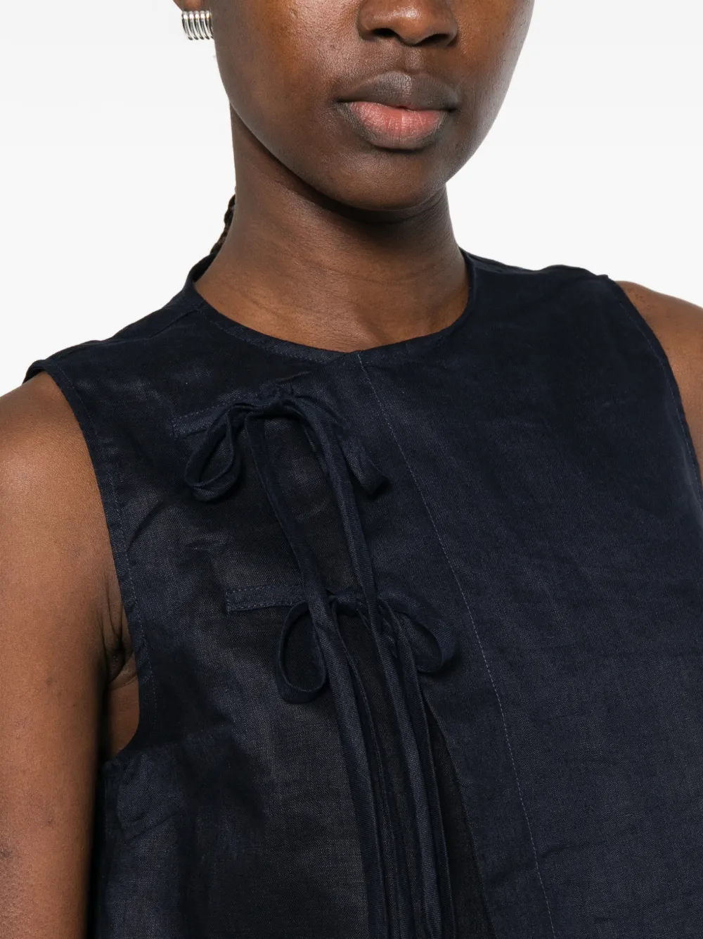 BONDI BORN Mouwloze top met strikdetail Blauw