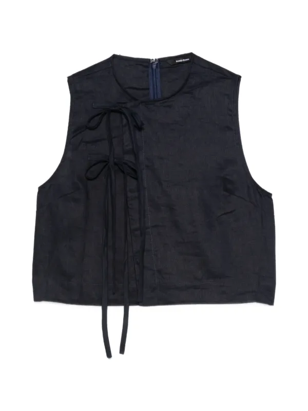Bondi Born Tie Detail Sleeveless Top in Blue