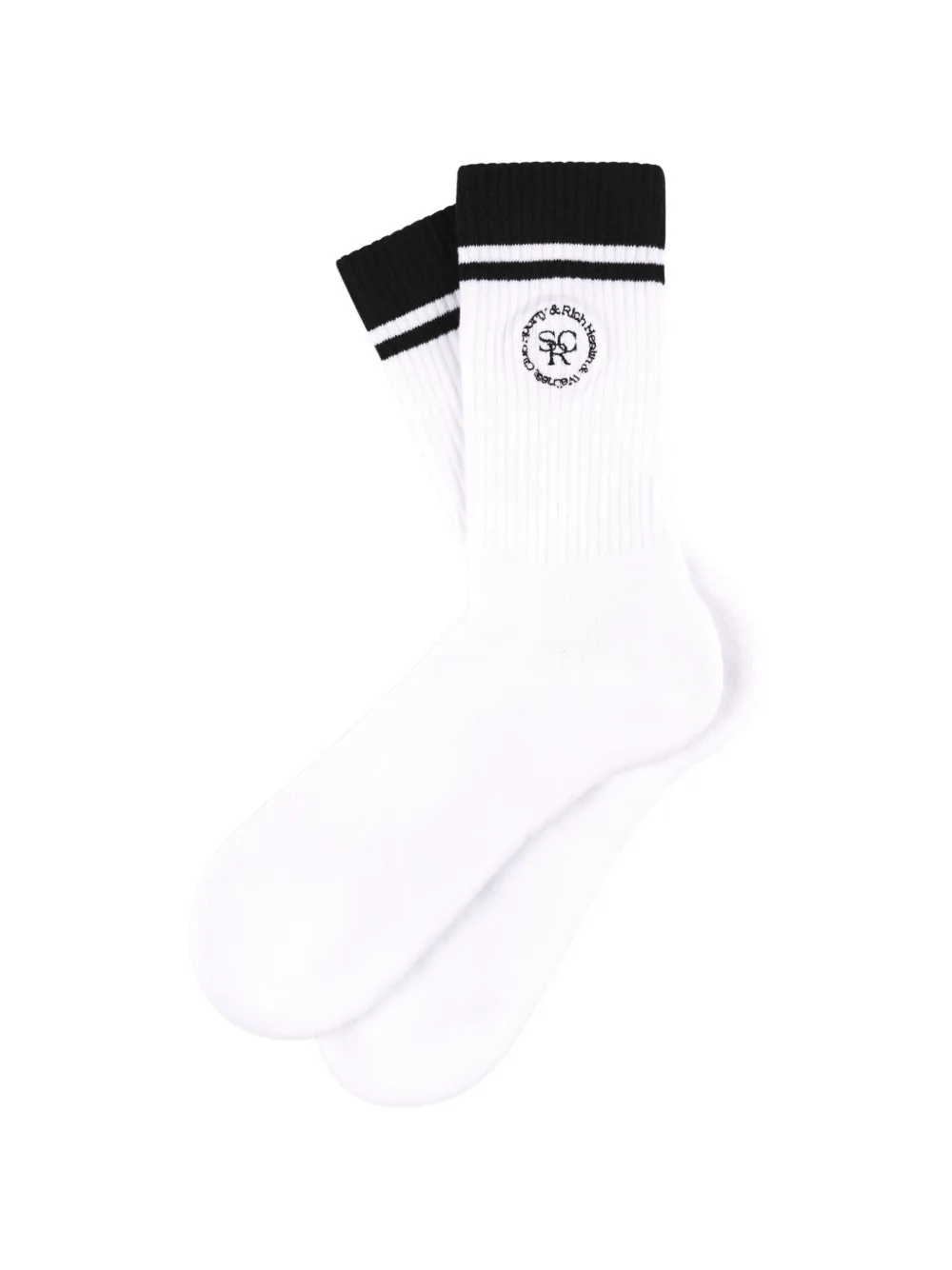 Sporty & Rich SRHWC logo stripe socks - Bianco