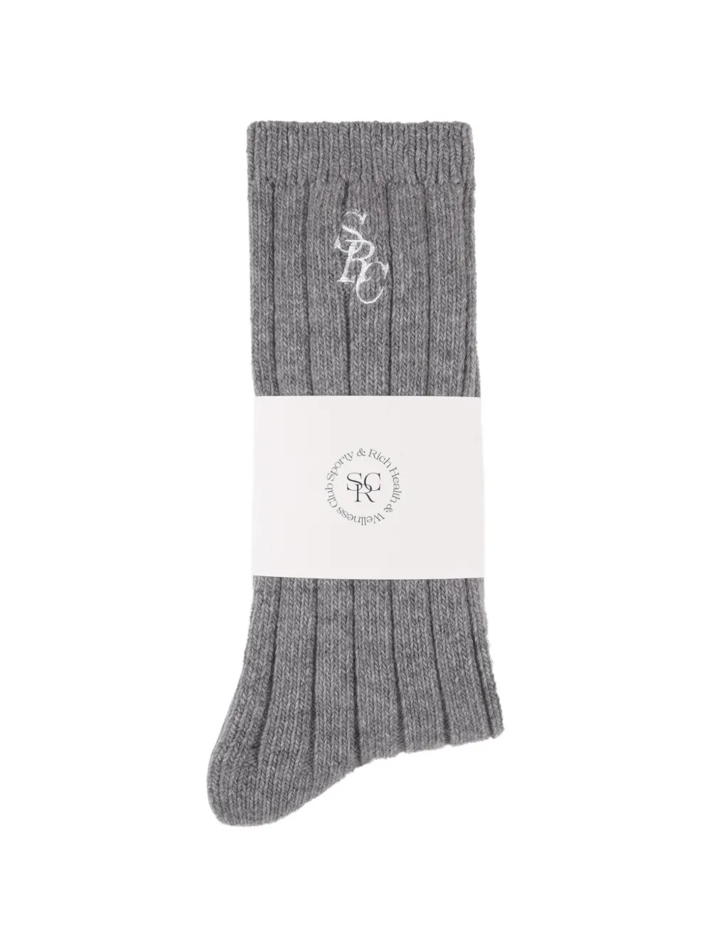 SRC ribbed embroidery socks