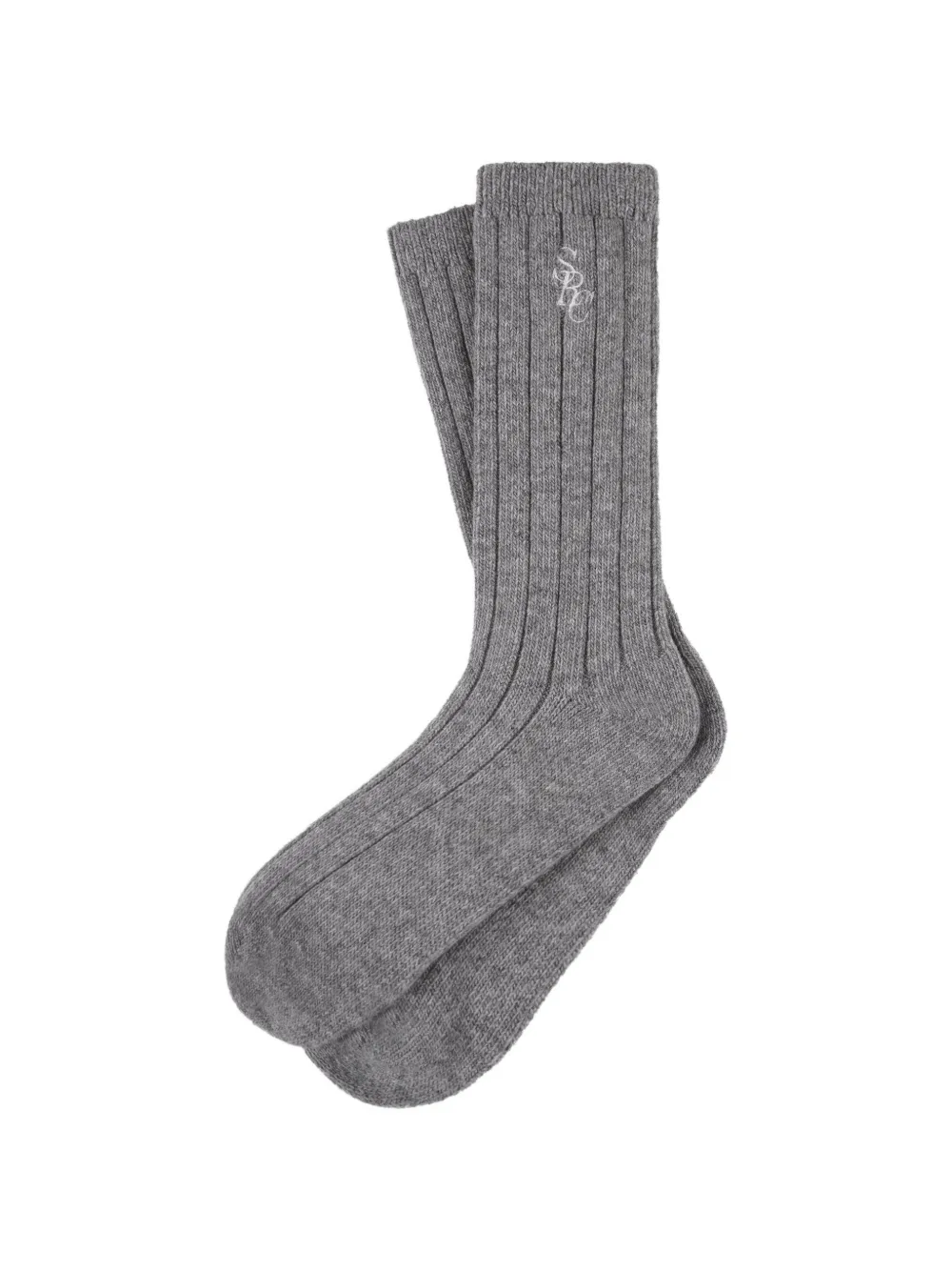 Sporty & Rich SRC ribbed embroidery socks - Grigio