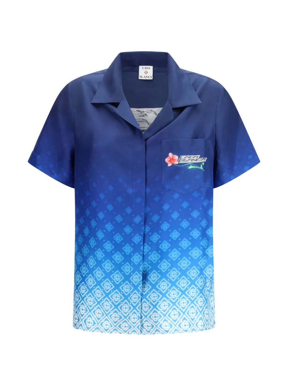 Casablanca Cuban collar short sleeve shirt - Blu