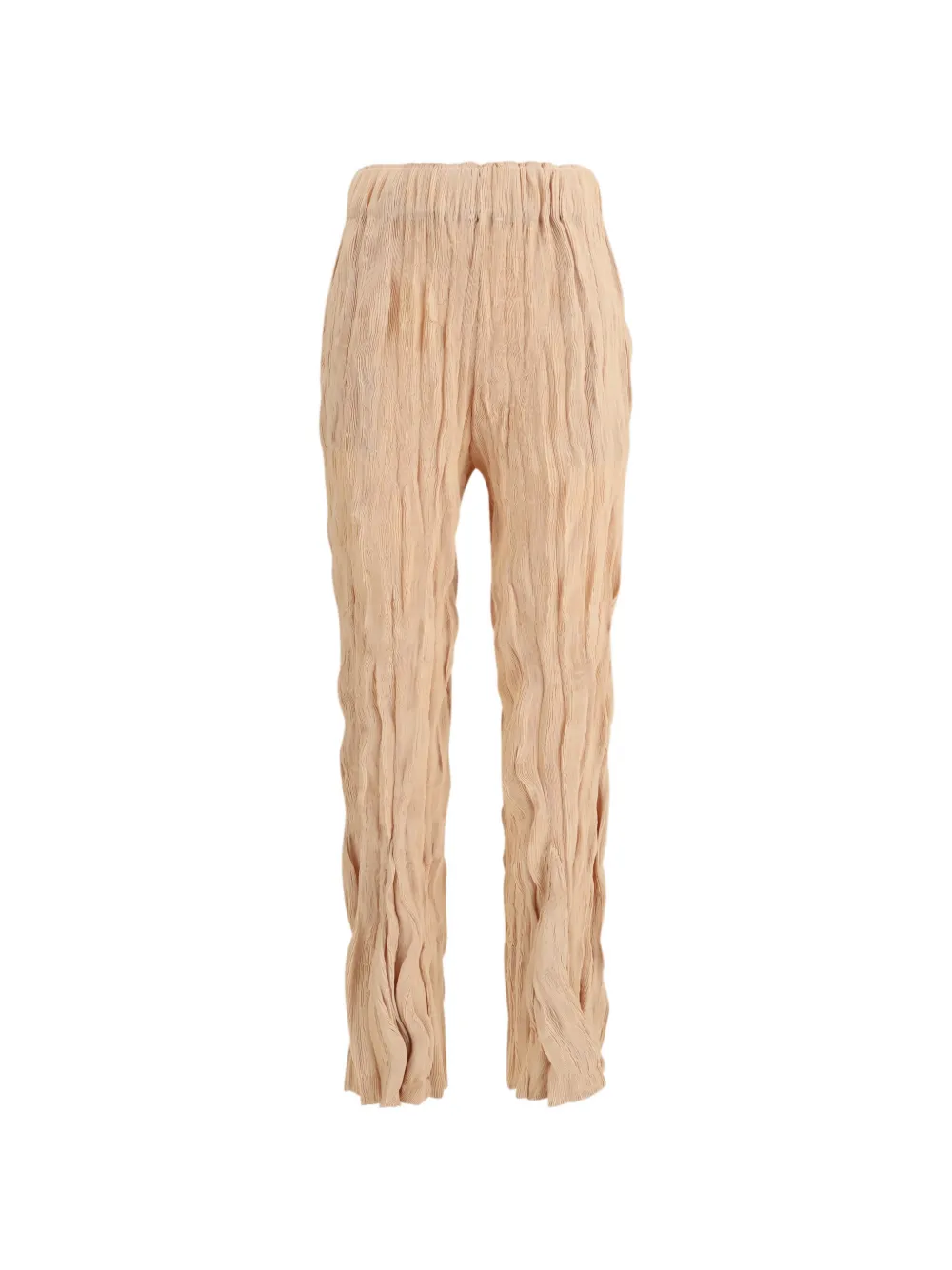 Gongdid Design Wavy elasticated crinkled trousers - Toni neutri