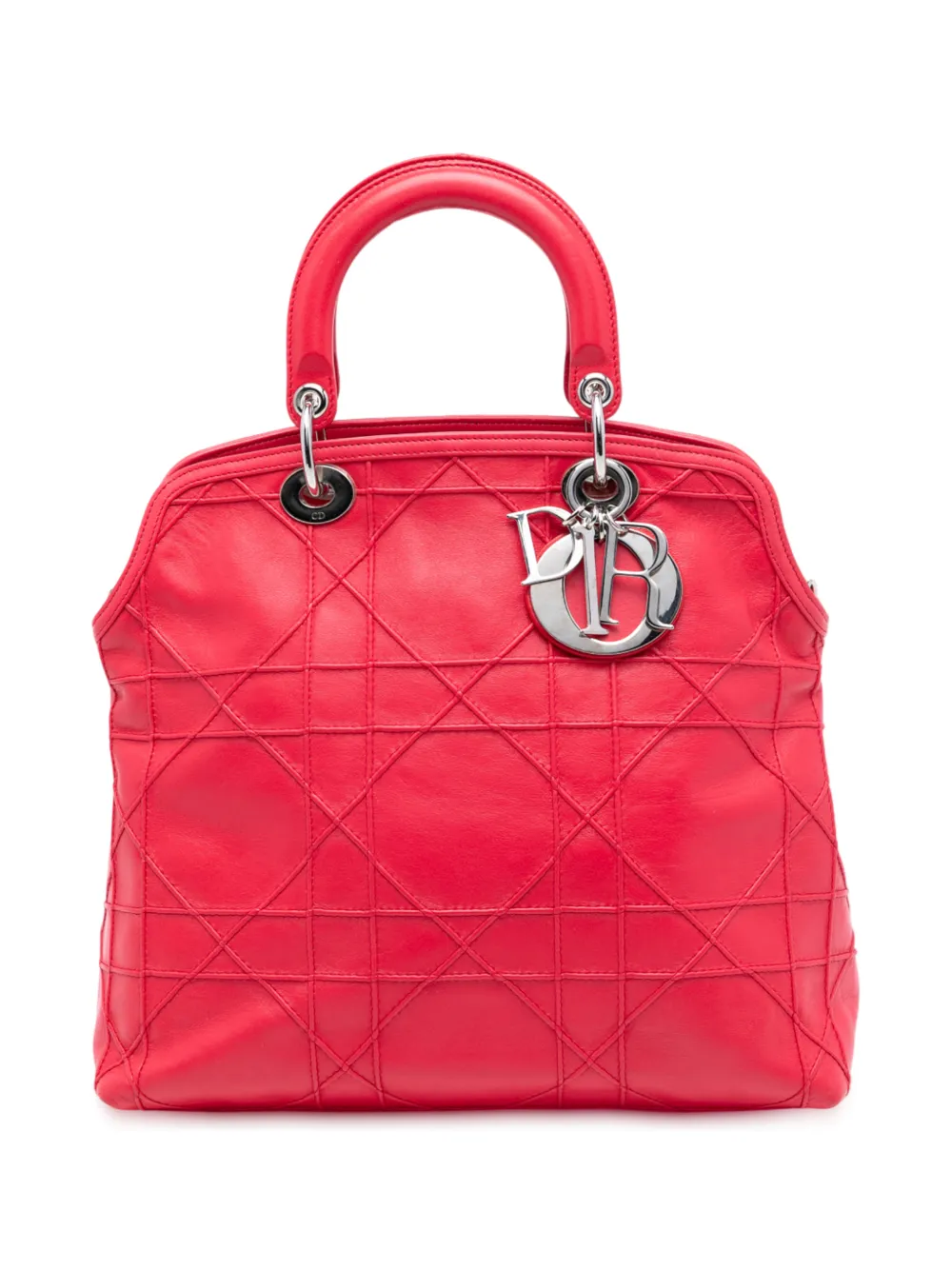 Christian Dior Pre-Owned Borsa a tracolla Polochon Granville media in pelle di agnello con motivo Cannage 2011 - Rosso