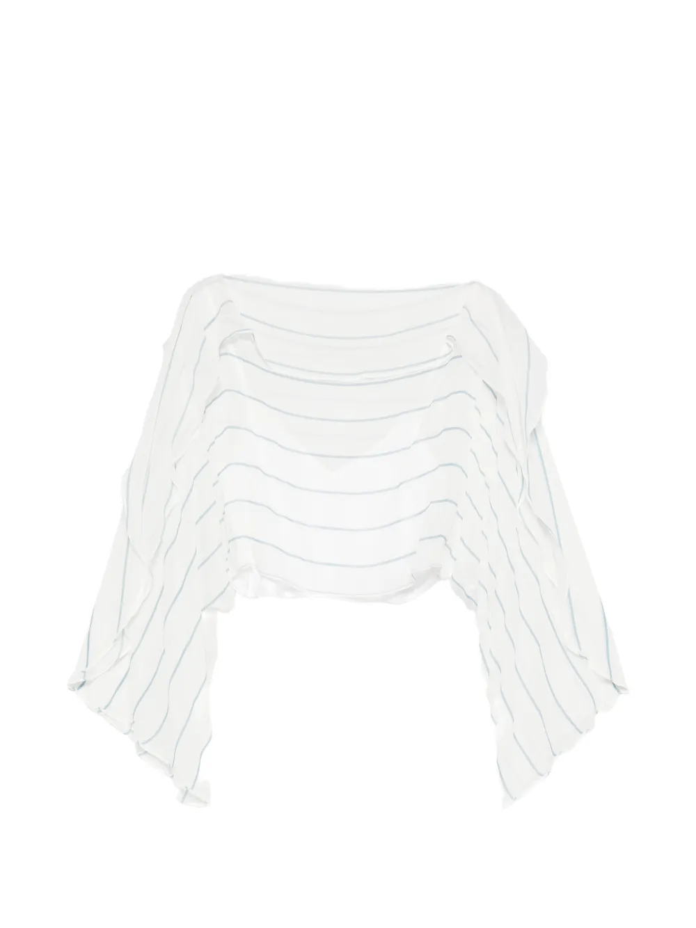 BONDI BORN striped ruffled top - Bianco