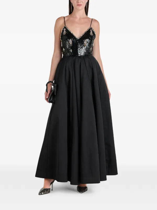 Ilta Grace Sequin Maxi Dress in Black