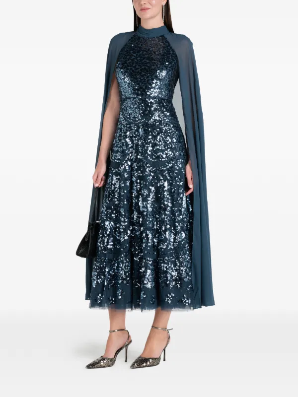 Needle & Thread Chandelier Sequin Midi Dress | Blue