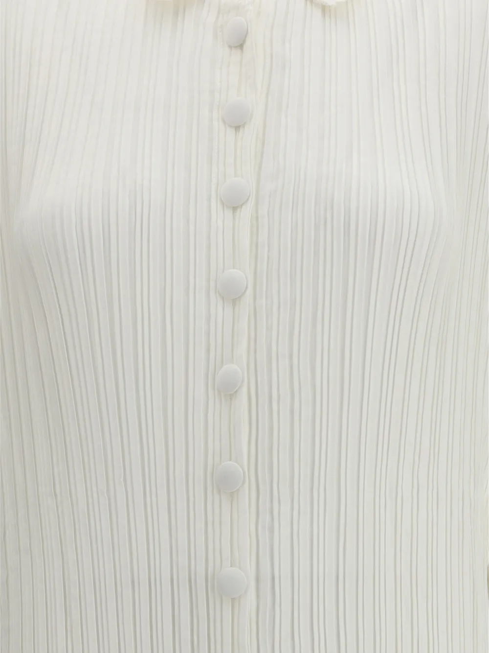  Gongdid Design Pleated Buttoned Maxi Dress - White 