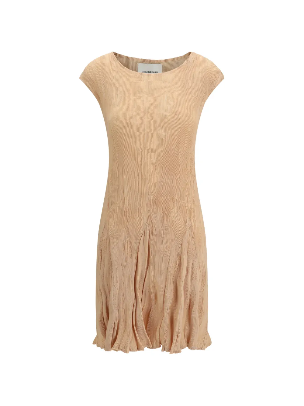 Gongdid Design Wavy pleated mini dress - Toni neutri