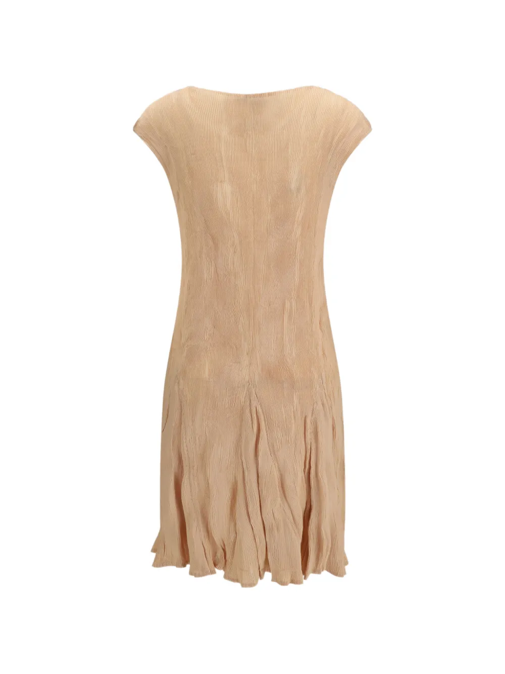  Gongdid Design Wavy Pleated Mini Dress - Neutrals 