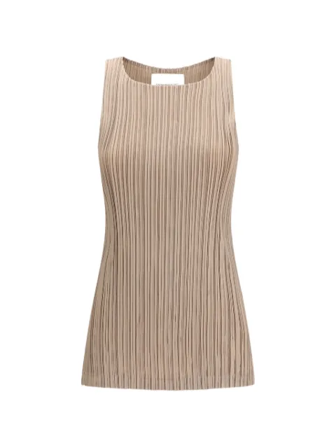 Gongdid Design top con pliegues sin mangas