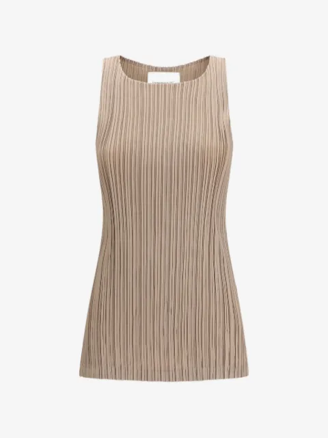 Gongdid Design top con pliegues sin mangas
