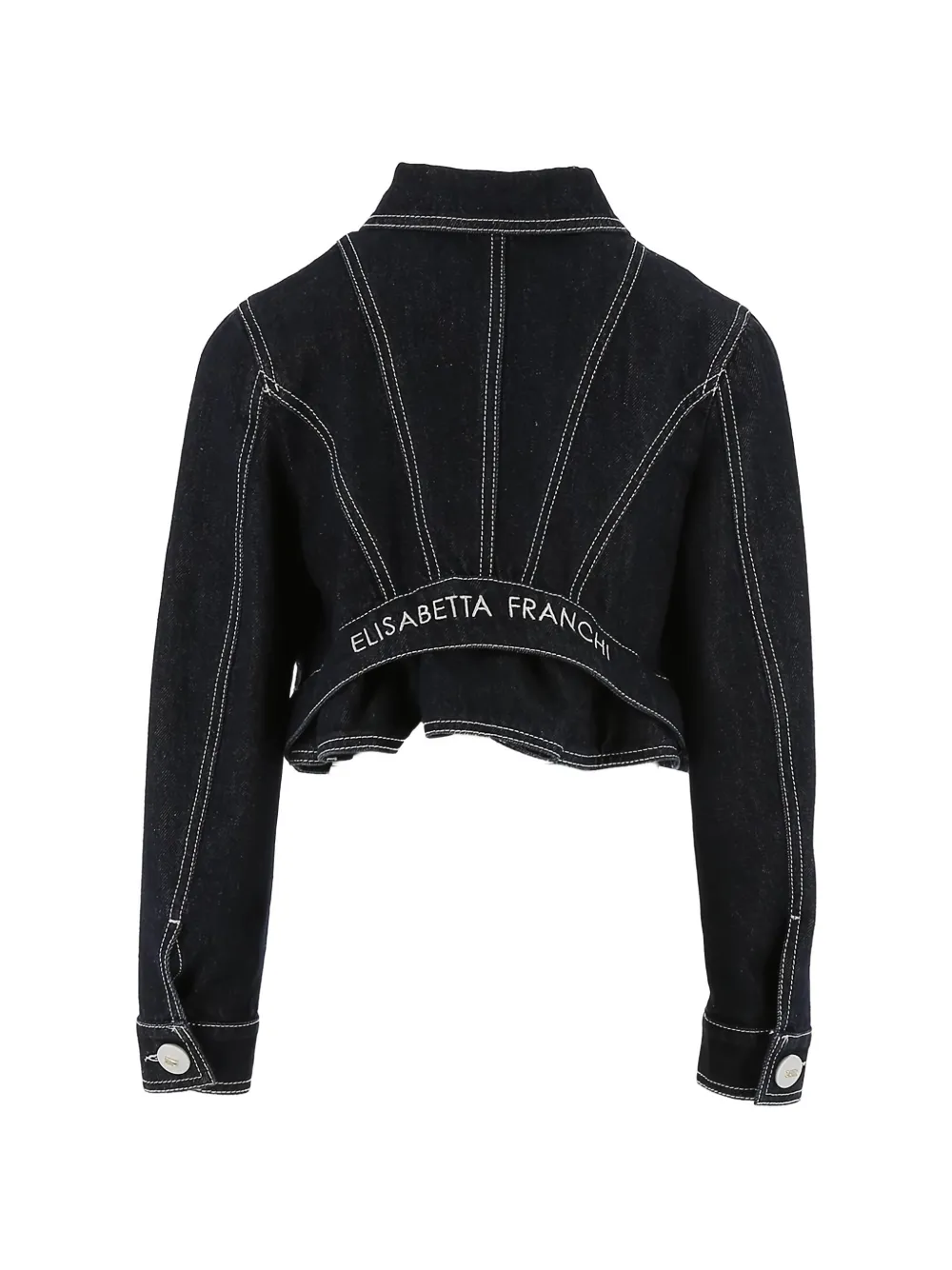 Elisabetta Franchi La Mia Bambina Cropped jack met logo Blauw