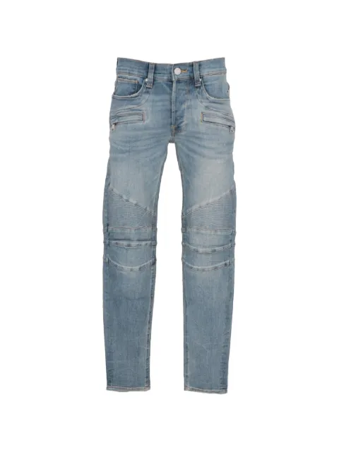 Hudson biker-style paneled jeans