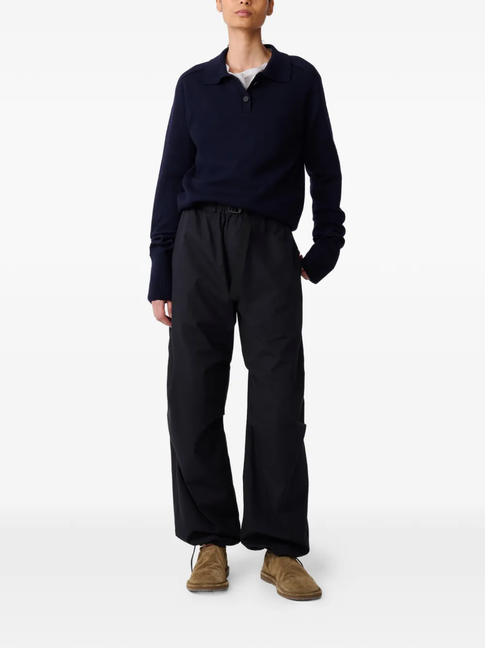  Studio Nicholson Sark Long-sleeves Polo Shirt - Blue 