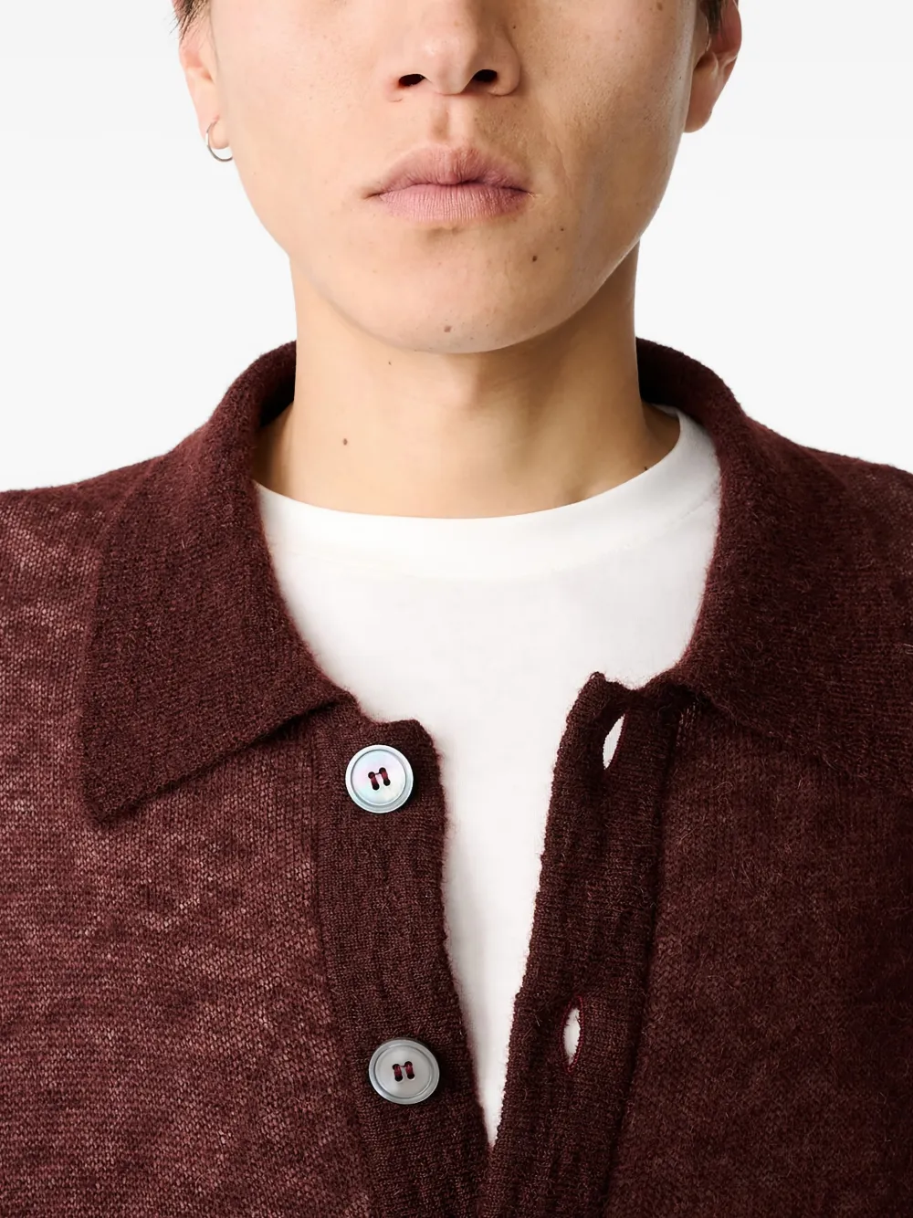 Studio Nicholson Hamto vest met polokraag Bruin